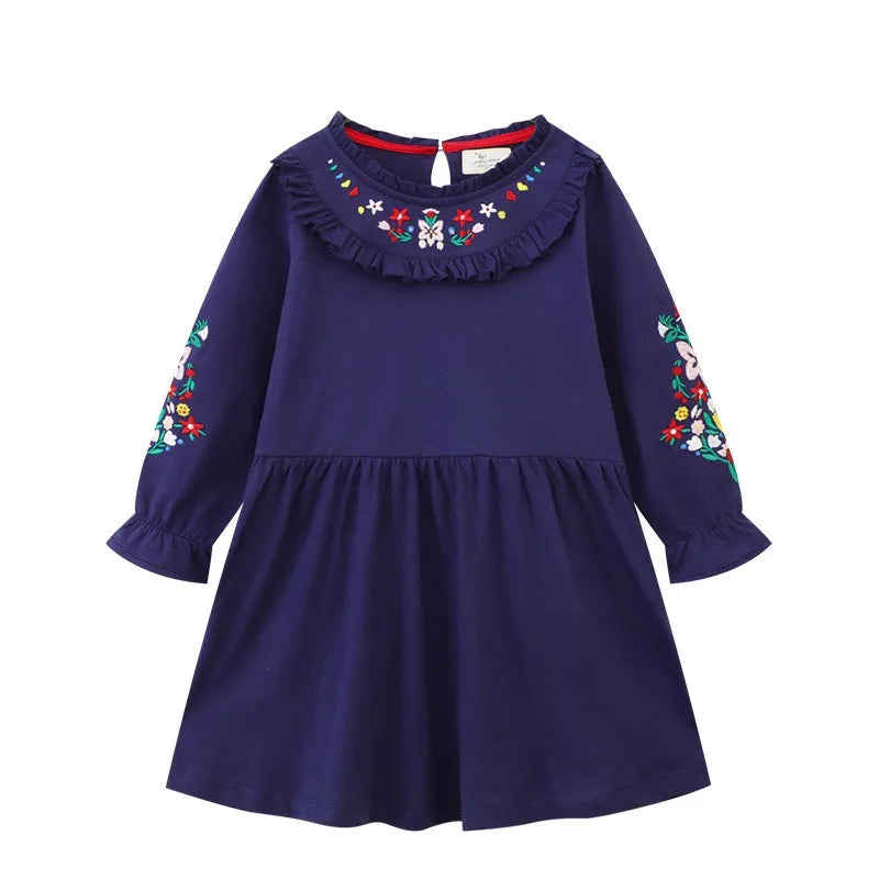 Princess Floral Embroidered Girls Dress