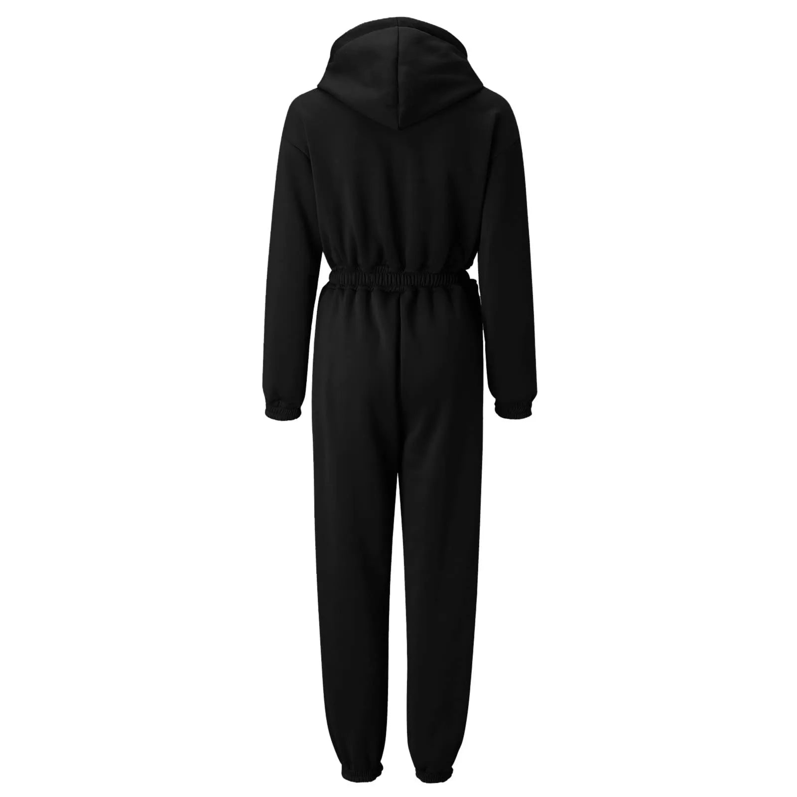 Fleece Hooded Wide Leg Jumpsuit