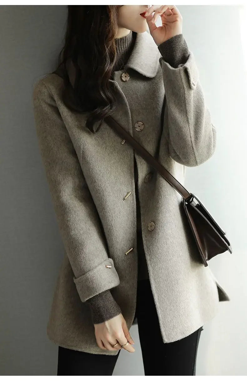 Minimalist French Wool Blend Coat