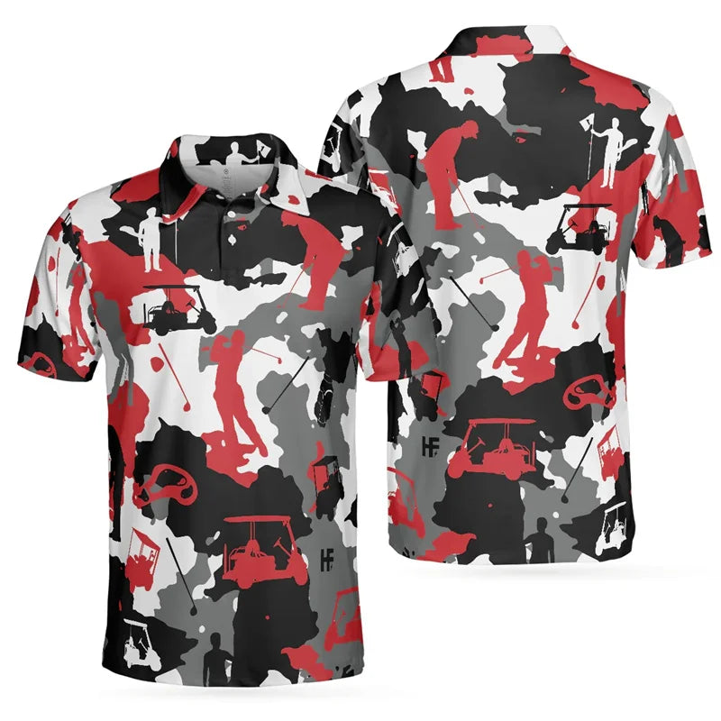Camouflage Print Summer Golf Polo