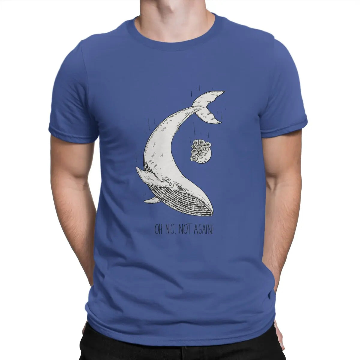Men T-Shirt Not Again Vintage 100% Cotton Tee Shirt Short Sleeve The Hitchhikers Guide To The Galaxy Film T Shirts Round Collar