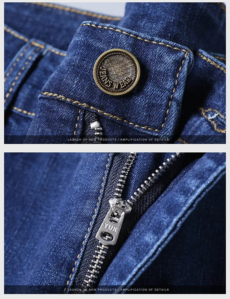2025 Men's Jeans Casual Stretch Classic Blue Black Denim Pants Men's Texture Jeans Versatile Item Interprets Denim Fashion offic