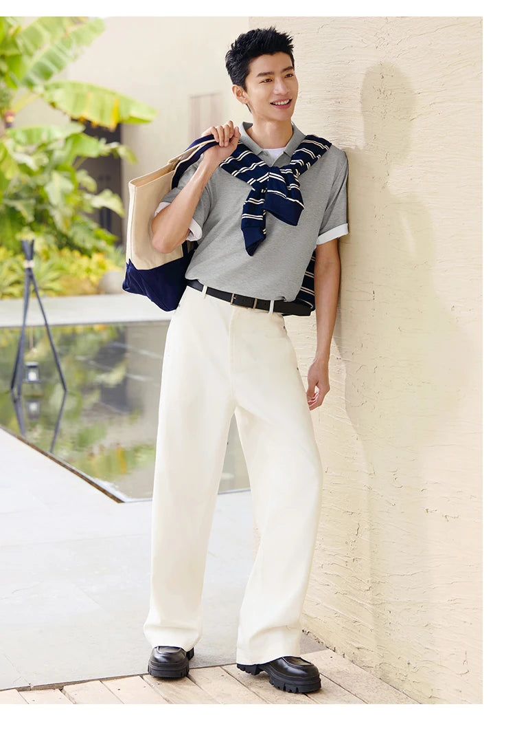Semir Polo Shirt Men Moisture Wicking Solid Color Short Sleeve T-Shirt 2025 Summer New Slim Fit Top for Active Wear