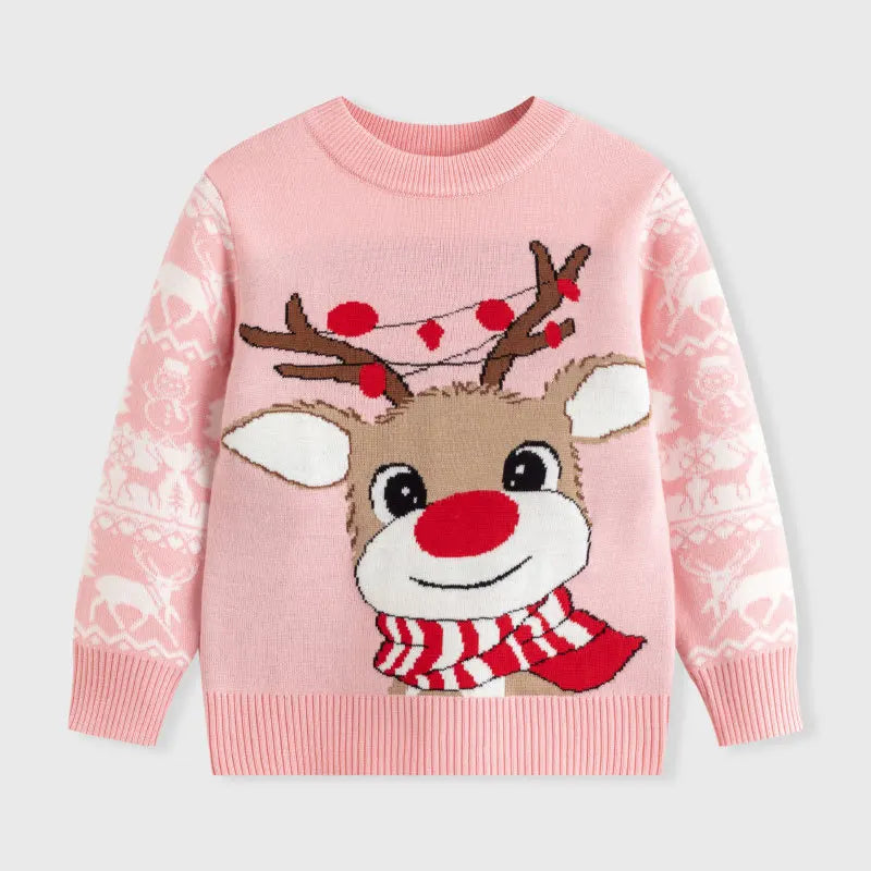 Winter Cartoon Knit Kids Pullover Sweater