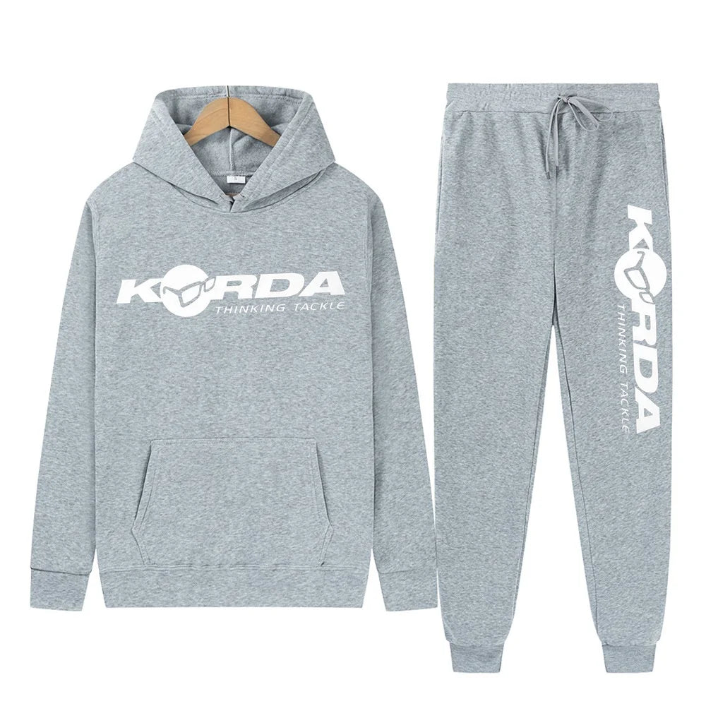 Men's Women 2Pcs Sets Fleece Sweatshirt Hoodies Pants Korda Inspired Tribute Male Sportswear Tracksuits Unisex Ensemble Homme