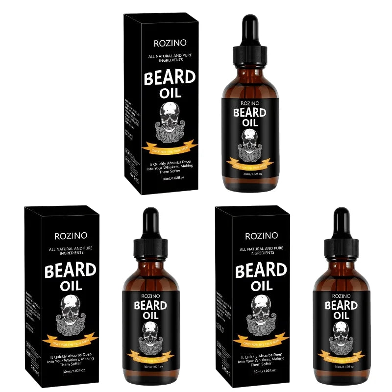 【Moisturizing and Oil-Controlling for All Seasons, Instantly Moisturizes and Softens】1.01 oz Men's Beard Care Oil: Use Once to Make Beard Smooth, Strong, Nourish the Roots, Provide Long-Lasting Hydration, and Leave a Last