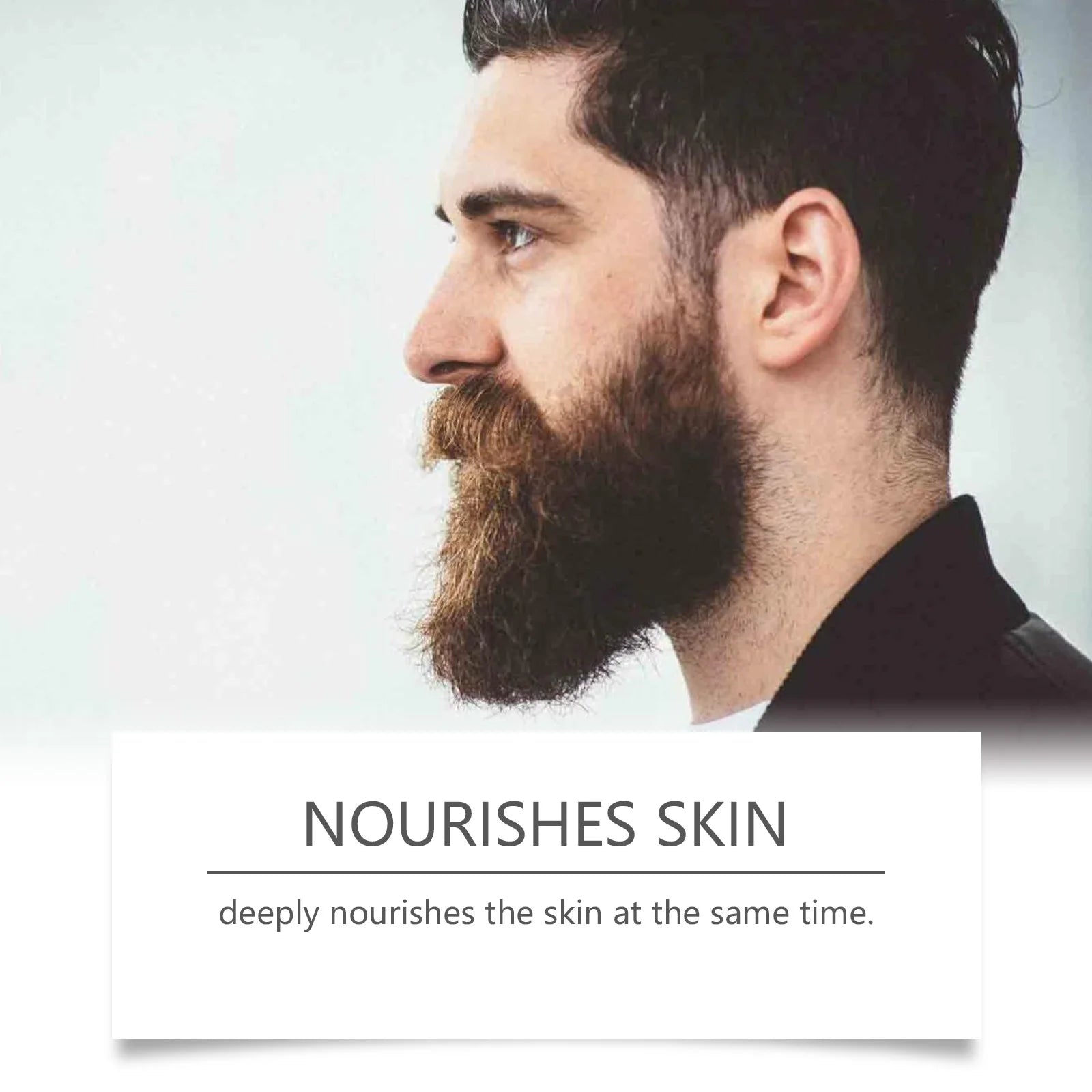 Beard Thickening Care Oil with Roller Ball 0.25mm Strengthen Hair Roots Nourishing Soften Beard Oil for Men Grooming Beard Care