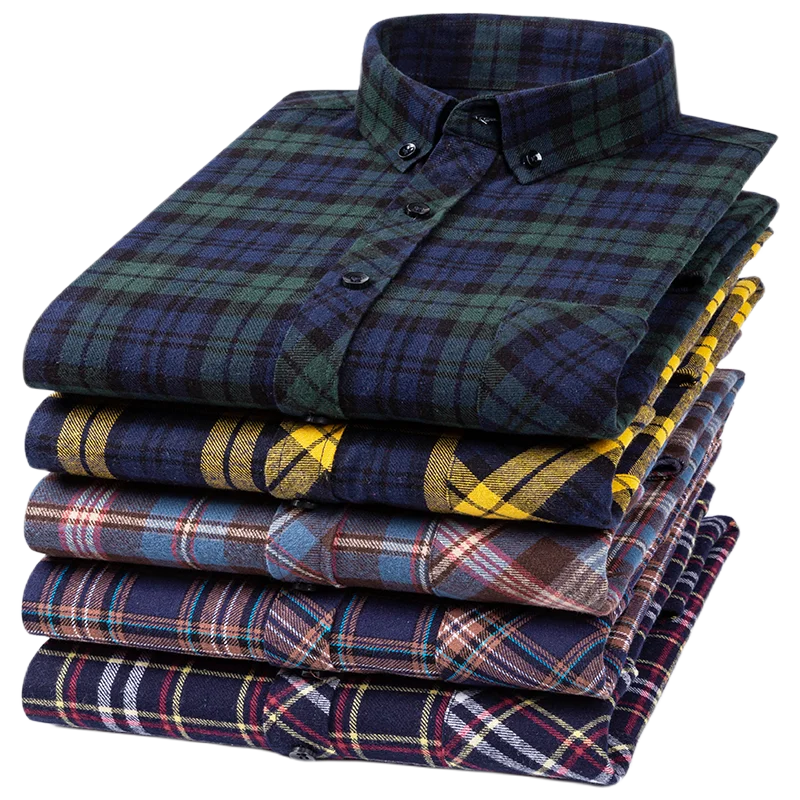Classic Cotton Plaid Casual Shirt