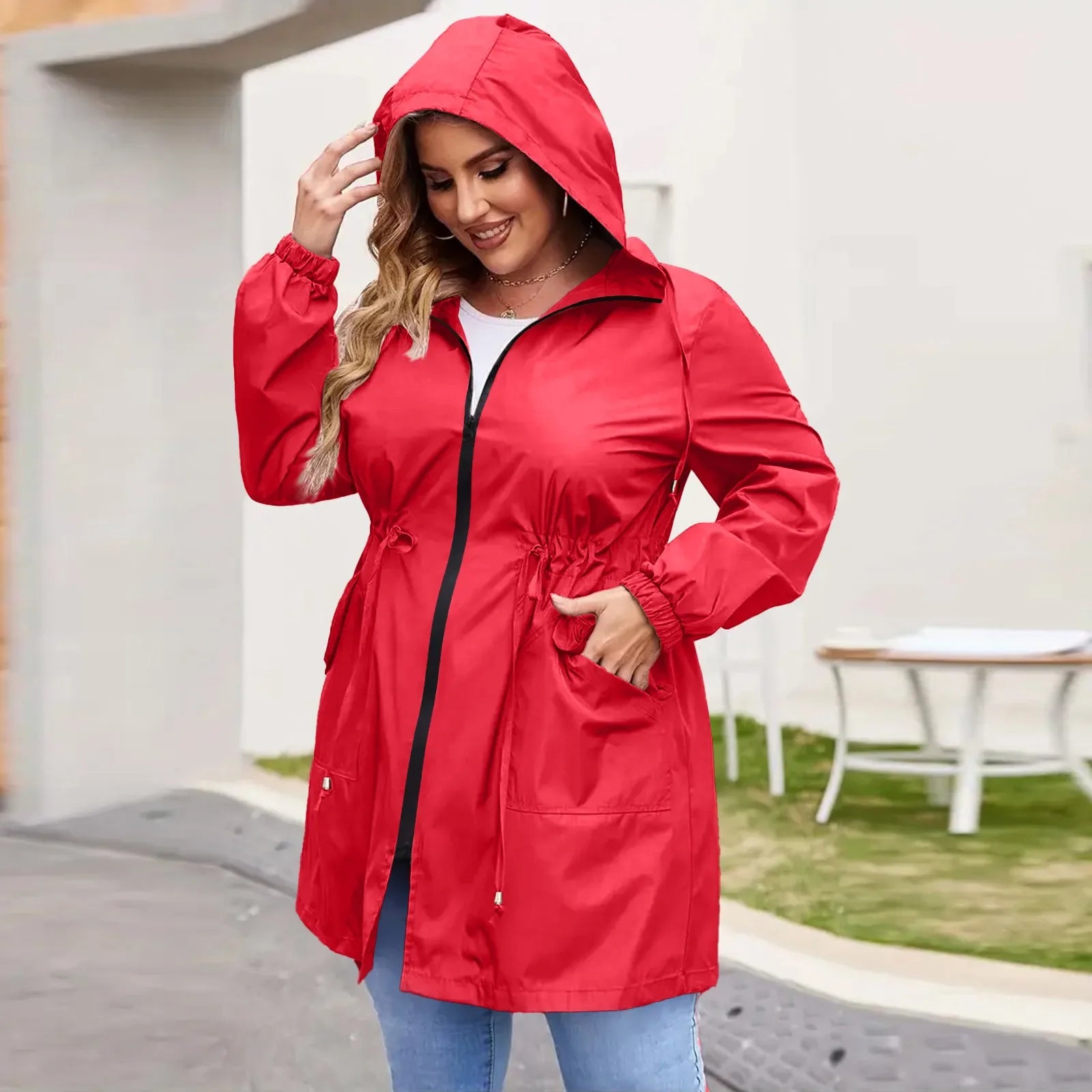 Women Trench Coat New Spring Autumn Jacket Casual Long Sleeve Hooded Mid Long Windbreaker Female Overcoat High-Quality Coats