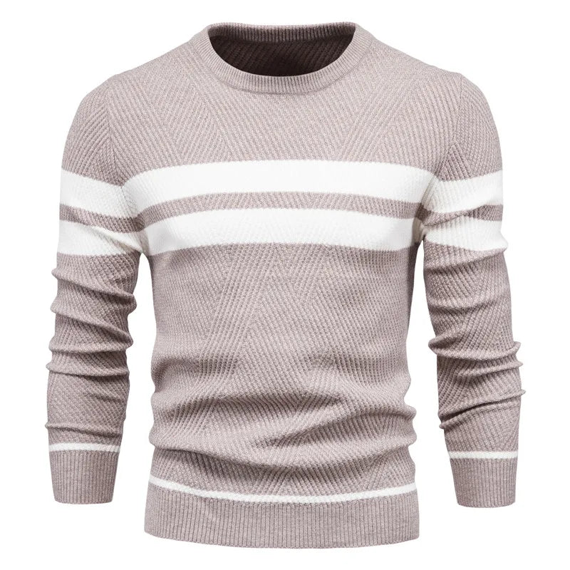 Patchwork Slim Knit Pullover