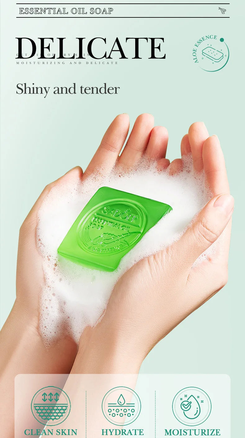 Aloe Vera Smooth Cleansing Natural Soap Cleansing Smooth Handmade Essential Oil Soap100g