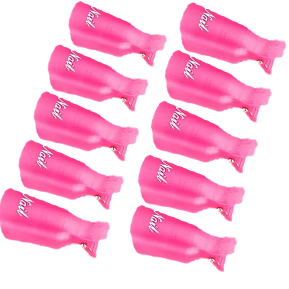 LULAA 10Pcs/16Pcs Plastic Nail Art Soak Off Cap Clip UV Gel Polish Remover Wrap Tool for Fingernail Removal Soak Off Clips