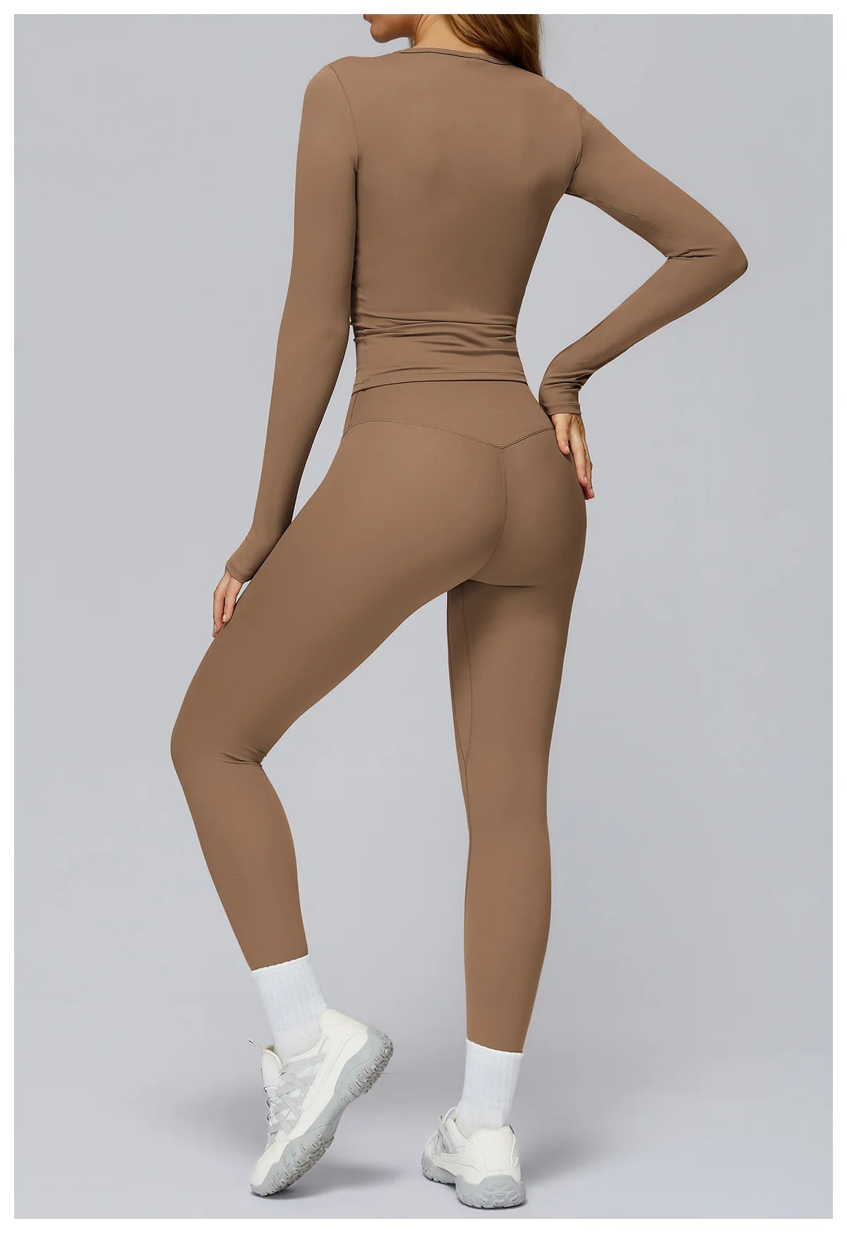 Fitness Leggings High Rise Hip Lift Brushed Soft Material For Ladies Outdoor Elastic Slim Fit Outer Wear Sports Tight Pants