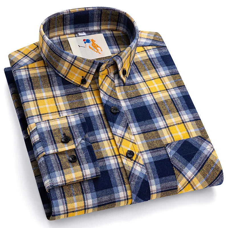 Classic Cotton Plaid Casual Shirt