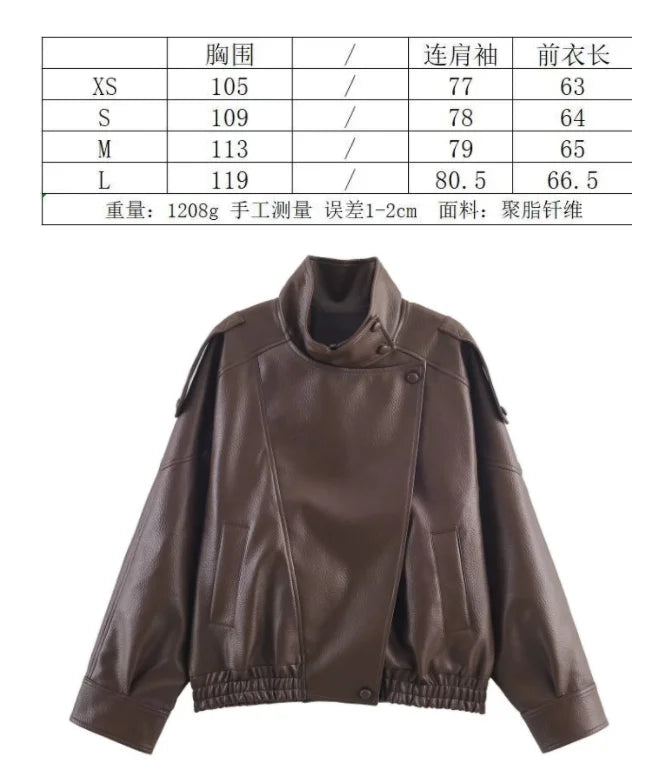 Black Faux Leather Moto Jacket