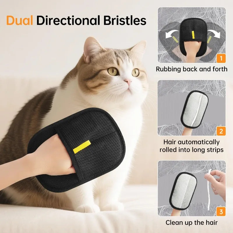 Pet Grooming Gloves Static Dedusting Brush Pet Hair Remover Brush Removing Dog Cat Hair From Sofa Carpet Clothes Pet Products