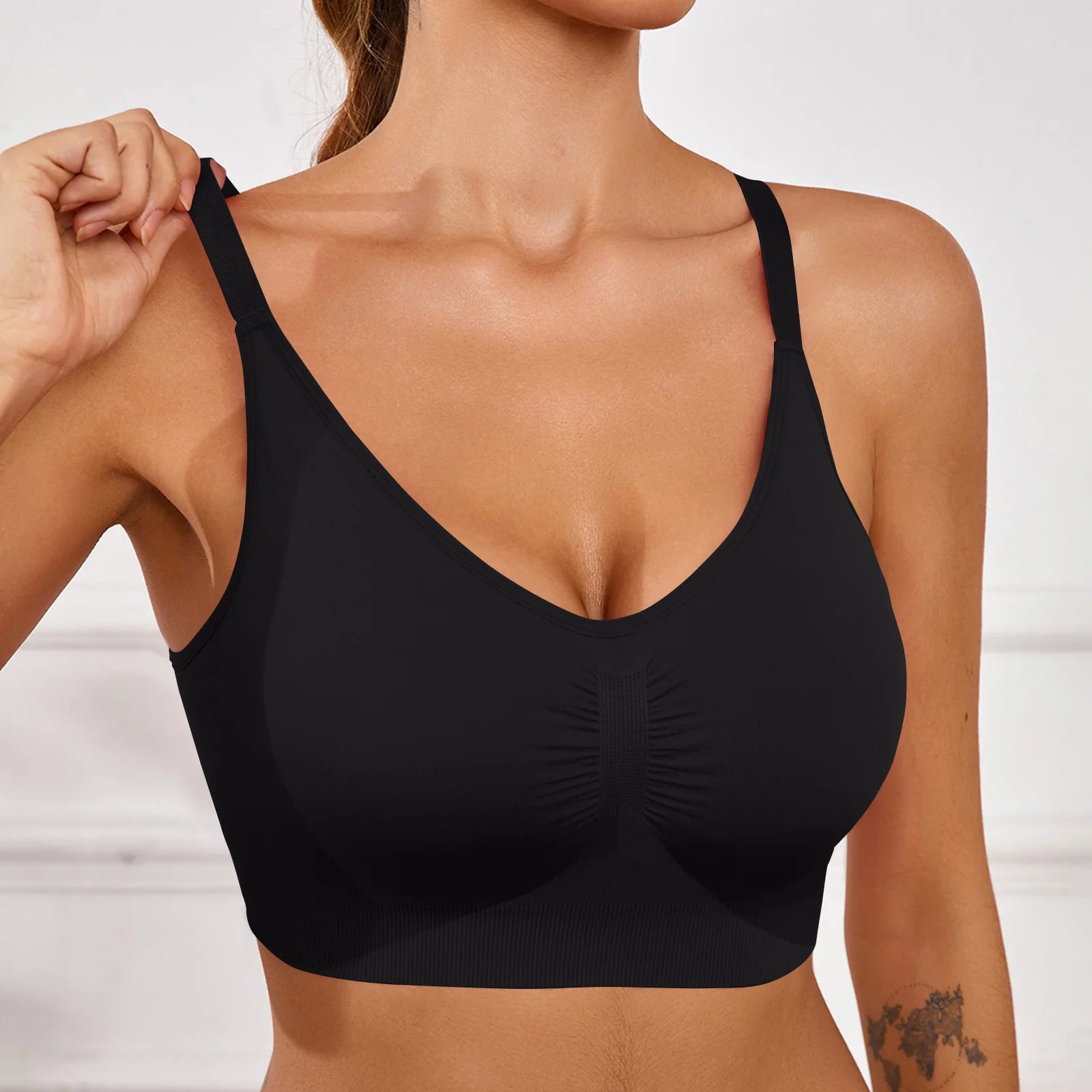 Sports Bras For Women Wireless Soft Workout Bra Full Coverage Push Up Bralettes Seamless Crop Cami Bra For Yoga