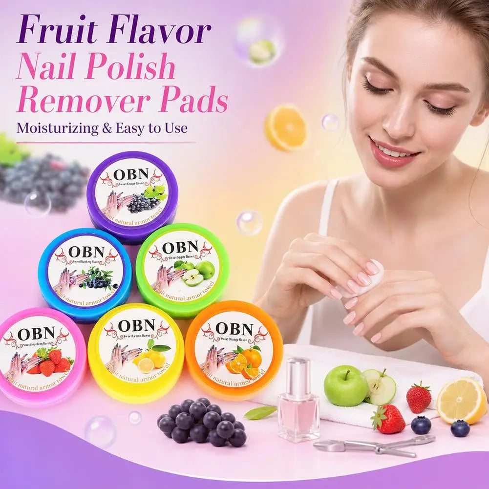 Nail Polish Remover Pads Fruit Flavor Eyelash Glue Cleaning Wipes Disposable Boxed Gel Polish Remover Cotton Pads Wipes