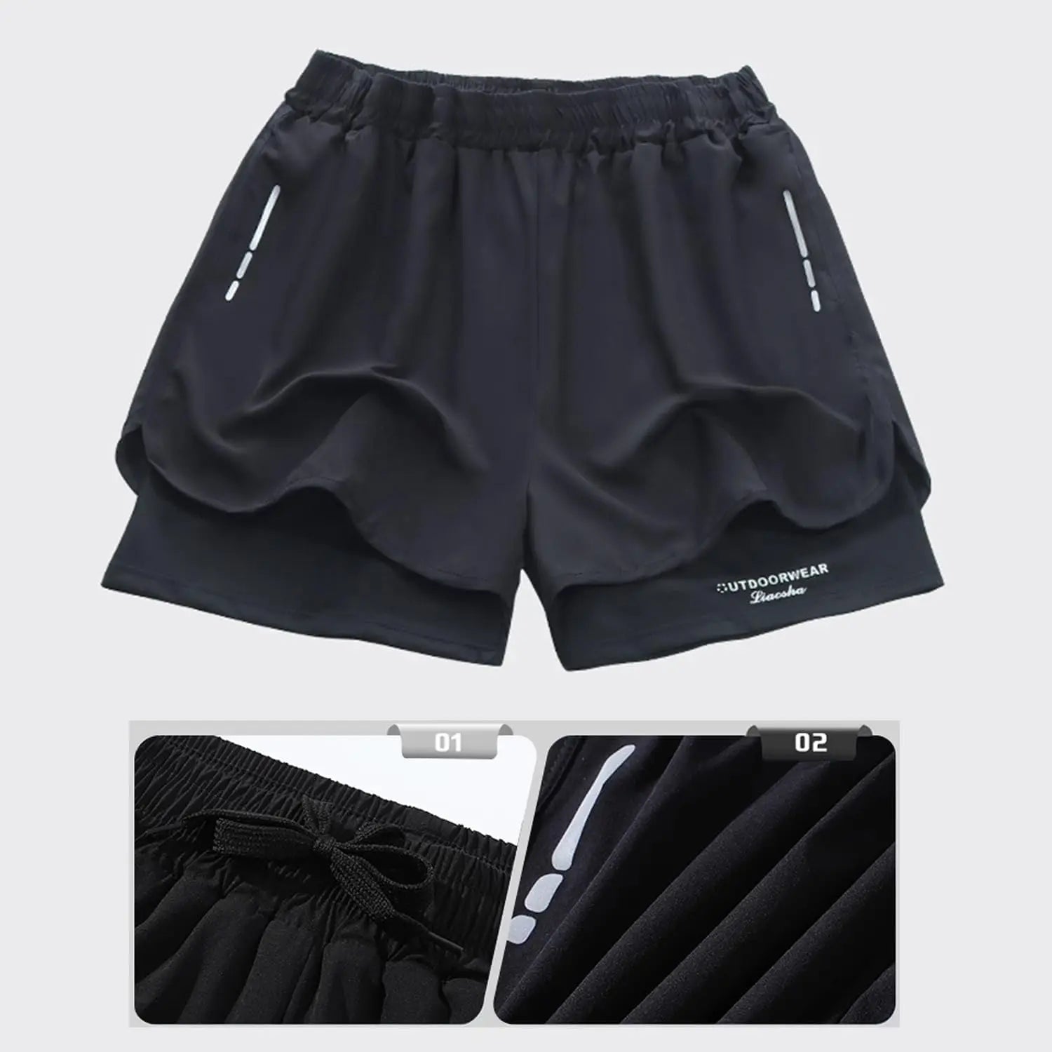 Men's Swim Trunks Quick Dry Athletic Shorts with Compression Liner for Beach Pool Running Gym
