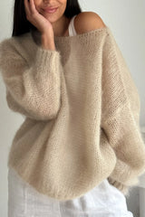 Off Shoulder Casual Knit Pullover
