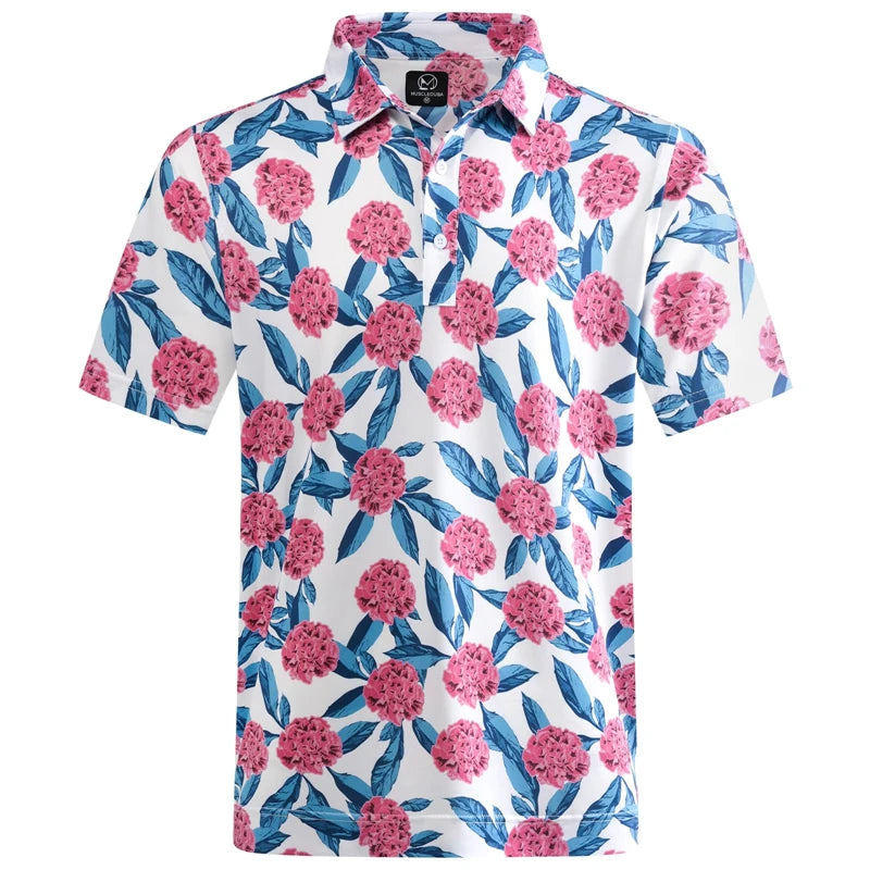 Hawaiian Print Streetwear Polo Shirt