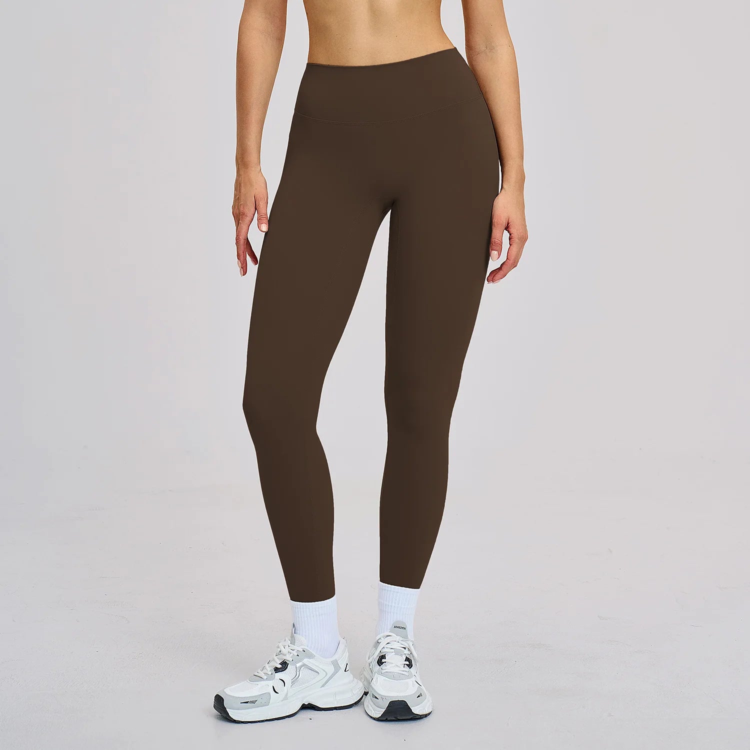 Fitness Leggings High Rise Hip Lift Brushed Soft Material For Ladies Outdoor Elastic Slim Fit Outer Wear Sports Tight Pants