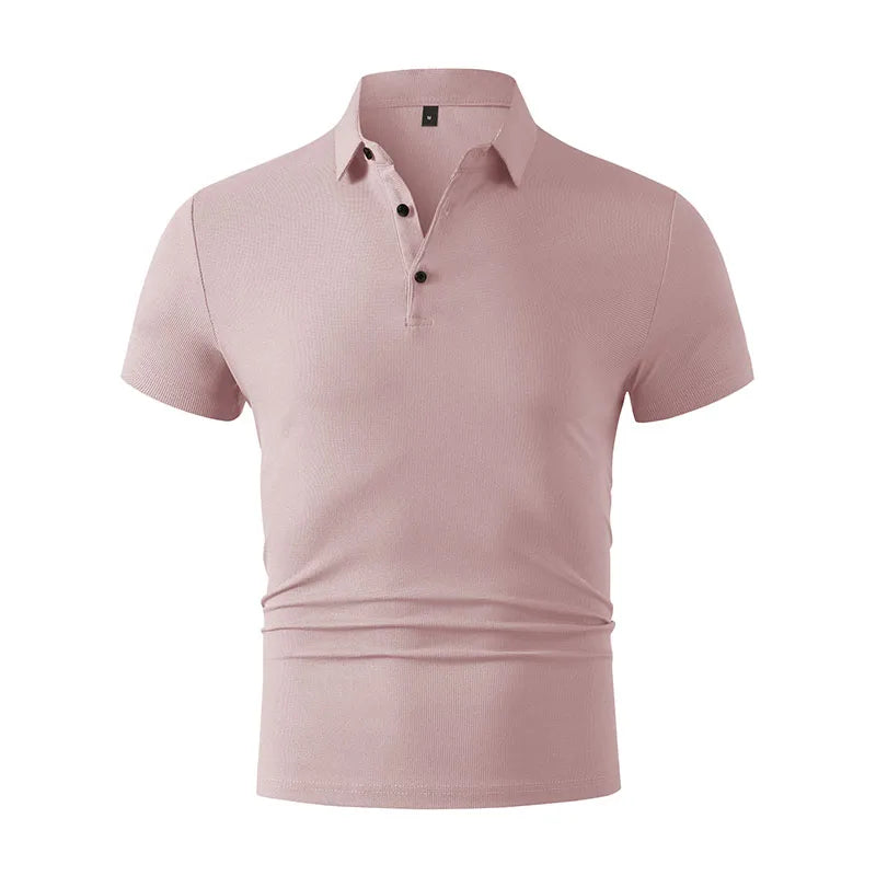 2026 New Men's Casual and Fashionable Simple Collared Short Sleeved Polo Shirt Summer Comfortable Breathable and Versatile Top