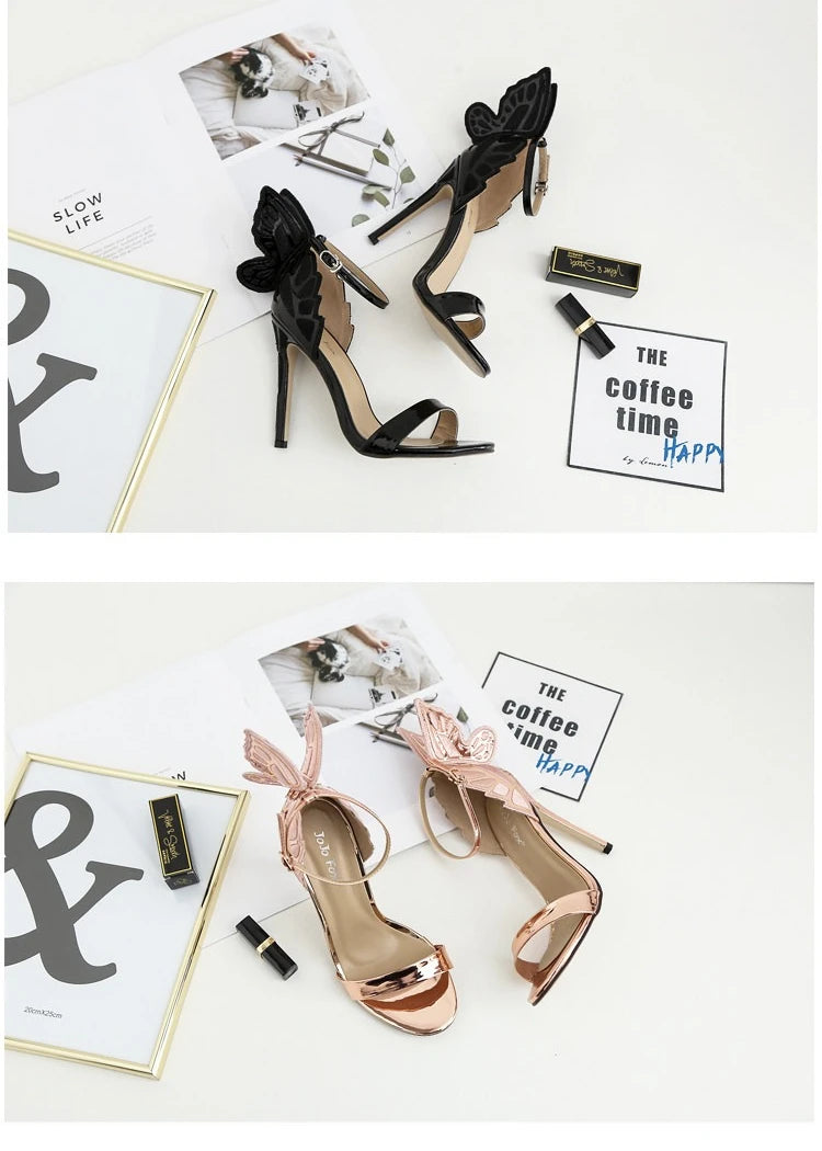 Fashion Women's High Heels Bow Women Sandals Patent Leather Open Toe Party Shoes Buckle Ultra High Heels Women Shoes New Zapatos