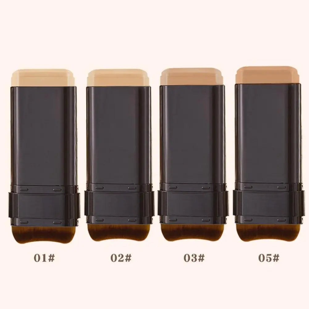 Waterproof Concealer Foundation Stick With Brush - All-in-One Long-Lasting, Oil Control, Brightening Makeup Natural Matte Finish