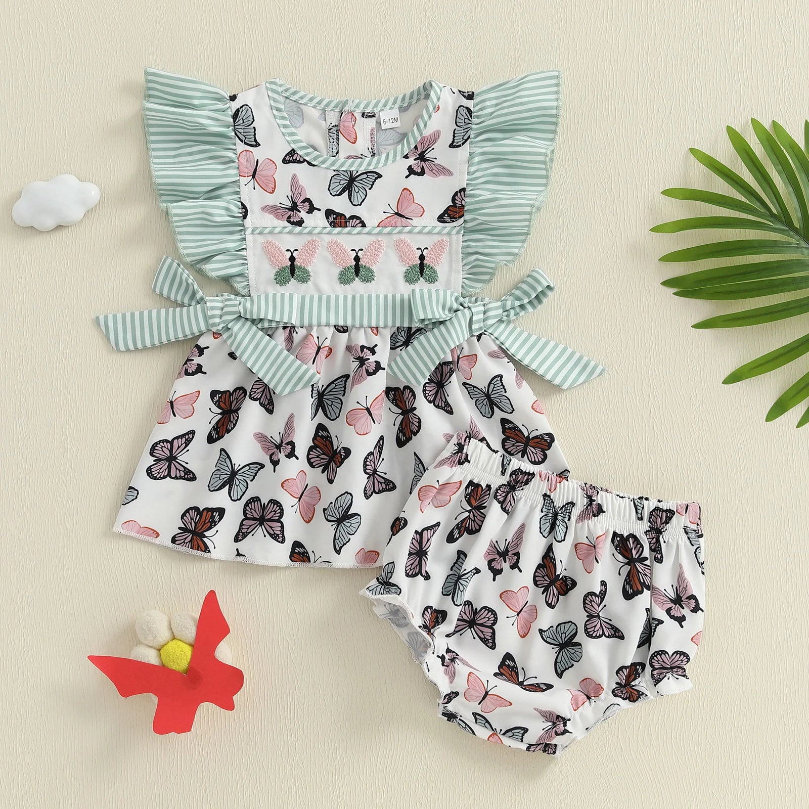Striped Butterfly Girls Summer Set