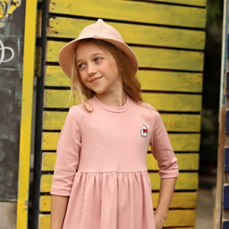 Classic Cotton Three-Quarter Girls Dress