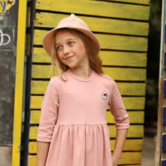Classic Cotton Three-Quarter Girls Dress