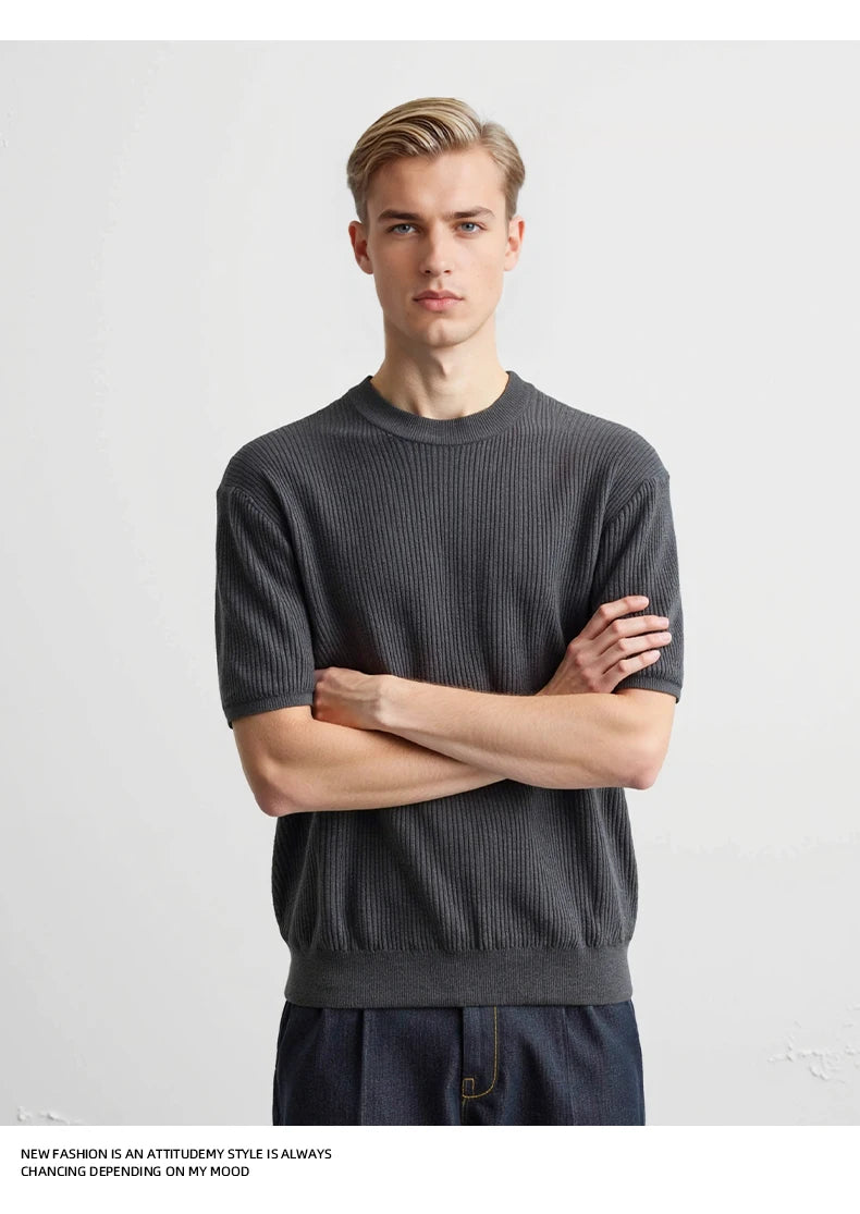 Knitted Smart Casual Tee Men