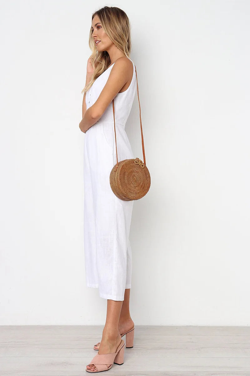 Urban V-Neck Streetwear Jumpsuit