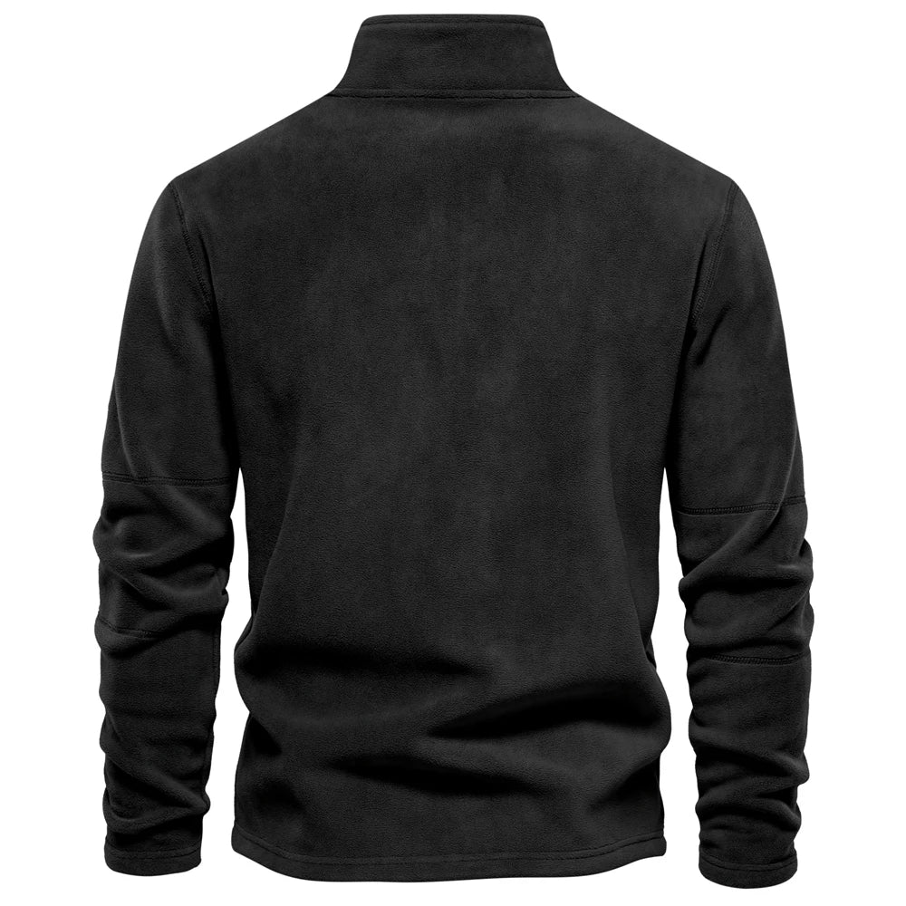 Thick Fleece Zip Neck Pullover