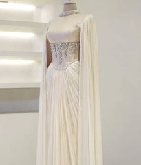 Aenyrst Elegant Party Dresses Formal Occasion Prom Gowns A-Line Floor-Length Beads Customized فساتين طويلة بأكما