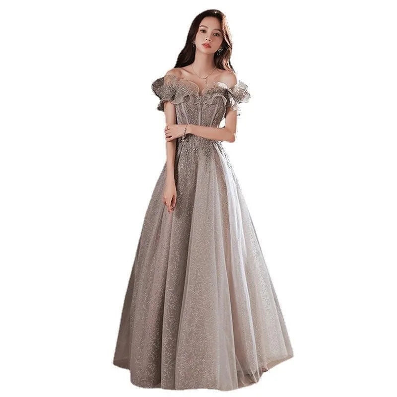 One Shoulder Fairy Style Evening Dress