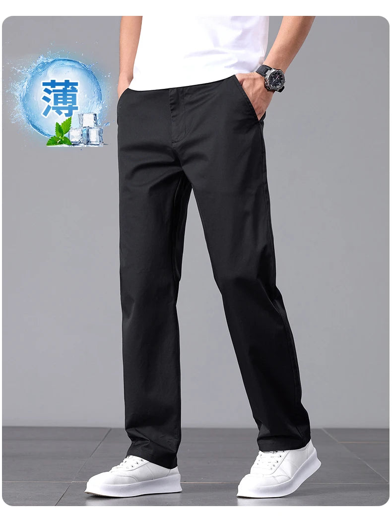 Stretch Cotton Straight Golf Trousers