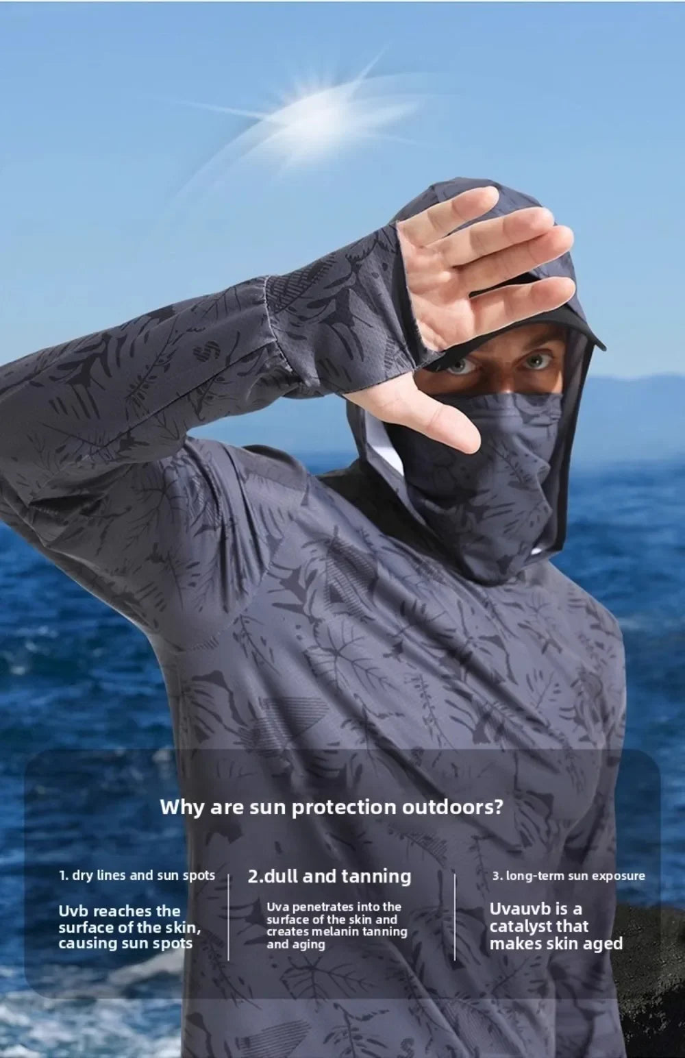 Hooded Design Fishing Shirt Summer Mask Lightweight Material Hooded Fishing Clothes Performance Fabric Outdoor Hoodie