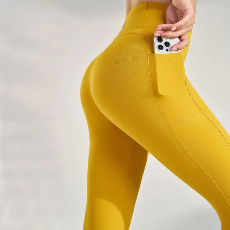 Yoga Leggings for Fitness Legging Sport Side Pocket Pants Female Soft High Waist Leggins Push Up Gym Tights Women