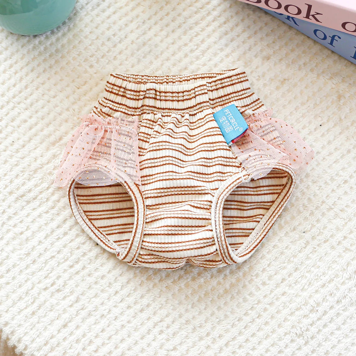 Striped Cotton Puppy Panties Set