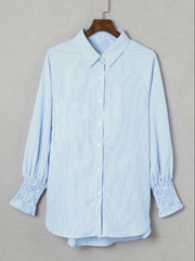 Striped Pocket Casual Shirt Women