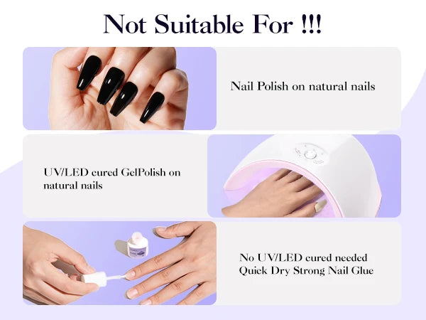 Nail Glue Remover 40ML for Press on Nails False Tips Non Acetone Gentle Nail Care Remover Supplies Solution Manicure Supply