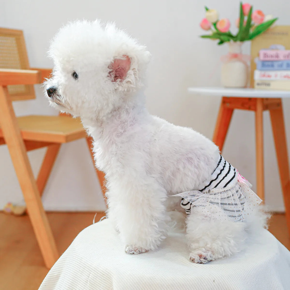 Striped Cotton Puppy Panties Set