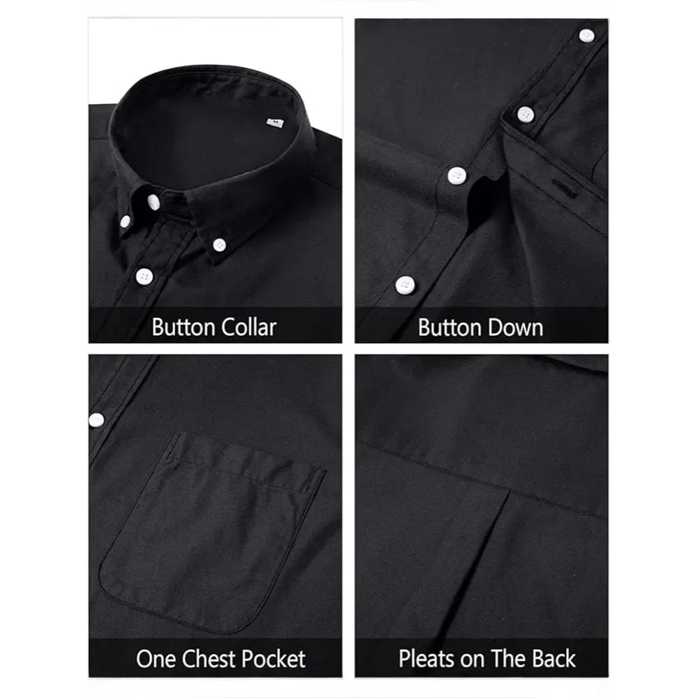 Solid Oxford Business Button Shirt