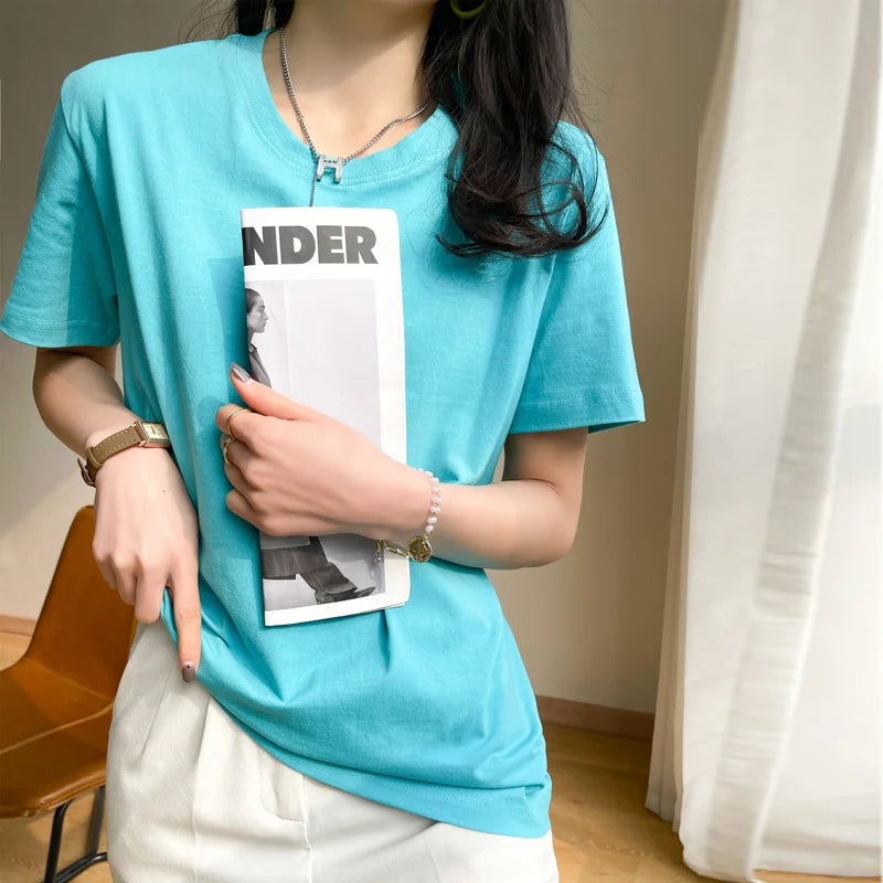 Loose Cotton Summer Tee Women