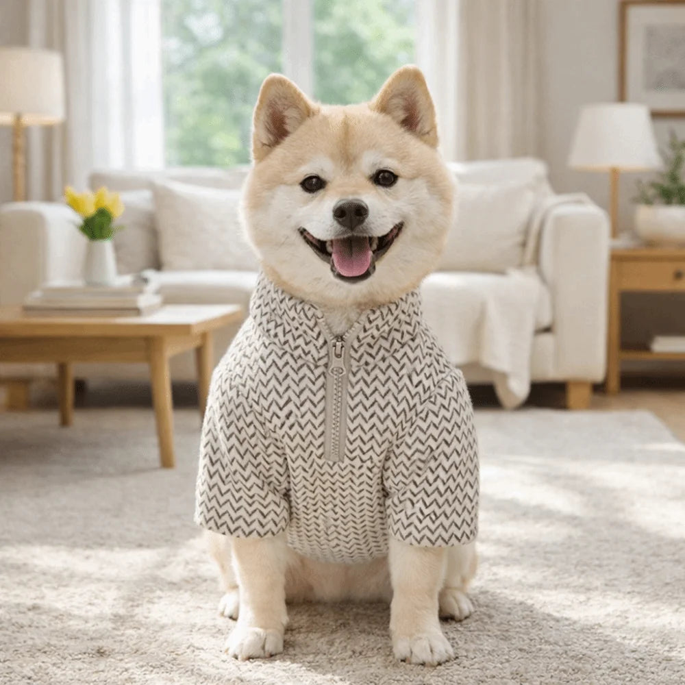 Zipper Ripple Pet Pullover Hoodie