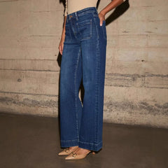 High Waist Retro Straight Jeans