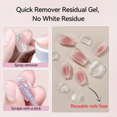 60ml Nail Polish Remover Spray, Gentle Nail Polish Remover for Acrylic and False Nails, 15-Quick Removal, Safe on Natural Nails