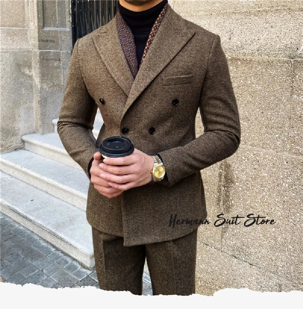 Modern Double Breasted Business Suit